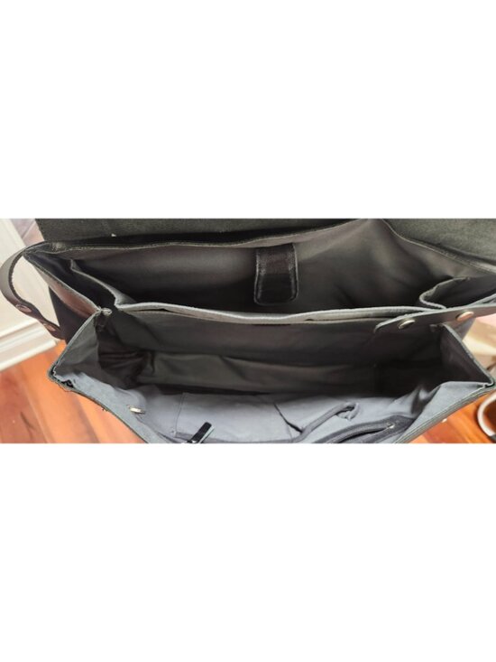 Sandqvist Jones Black Canvas Leather Convertible Backpack Messenger Laptop Bag main image 5